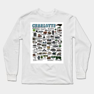 Charlotte Map Art Long Sleeve T-Shirt